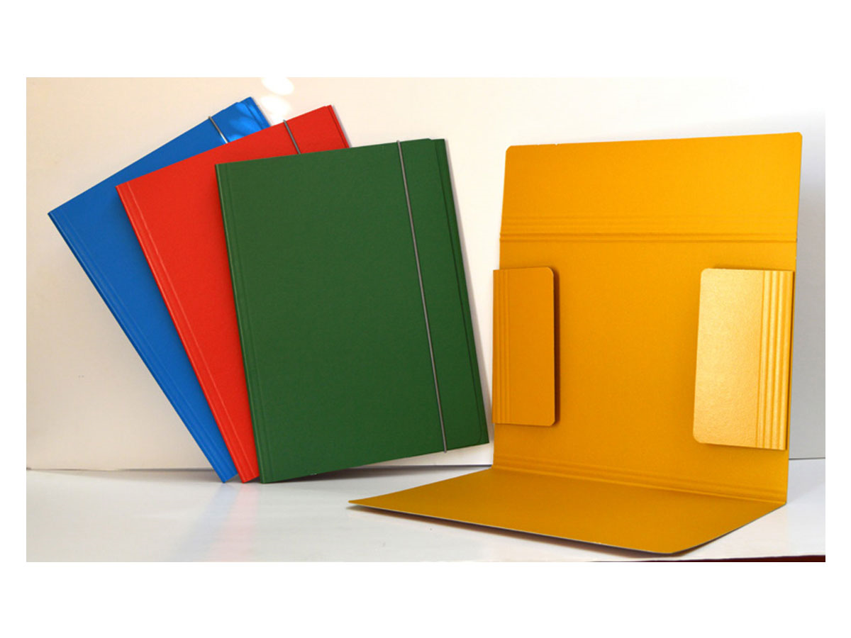 Fairco FLF0583 3 Flaps File + Elastic Fullscap 740g Assorted Colors (Italy)