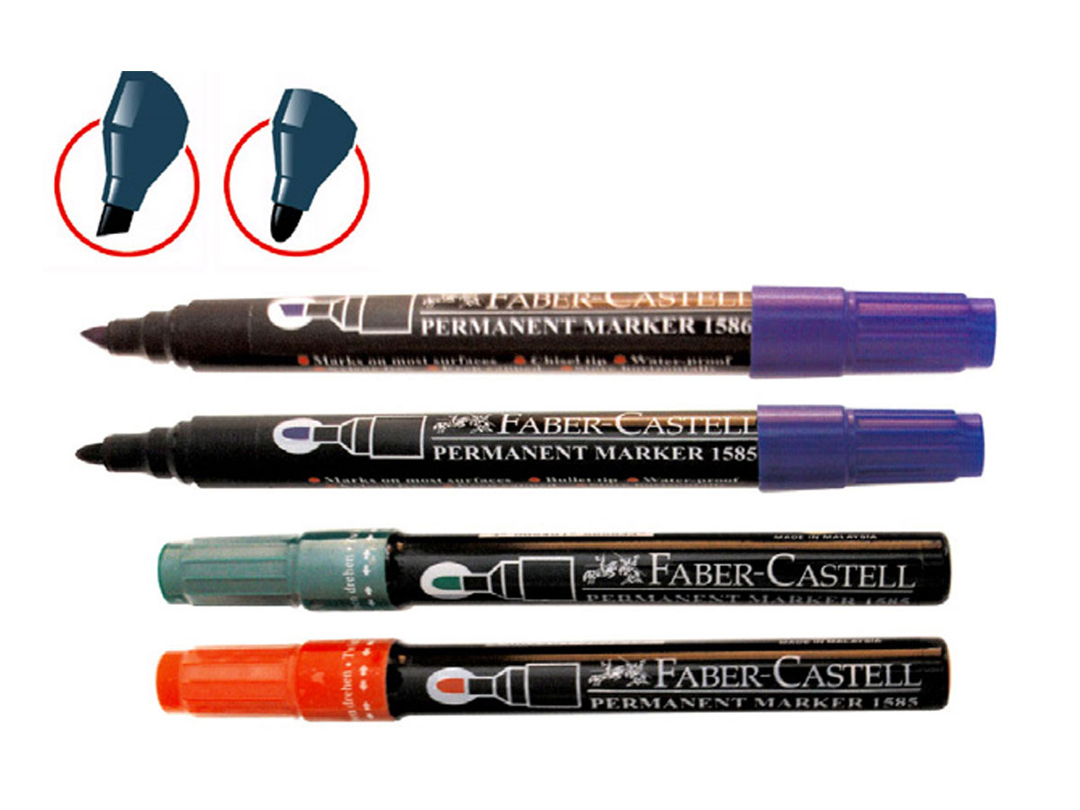 Fairco WRI0362 Faber Castell Permanent Marker Bullet Nib Red