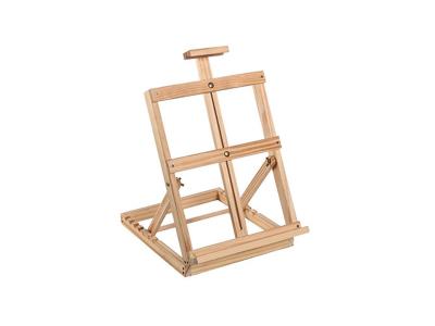 WOODEN EASEL 16cm & CANVAS 7.5cm x 7.5cm MINI ARTIST SET FOR DISPLAY &  SIGNS